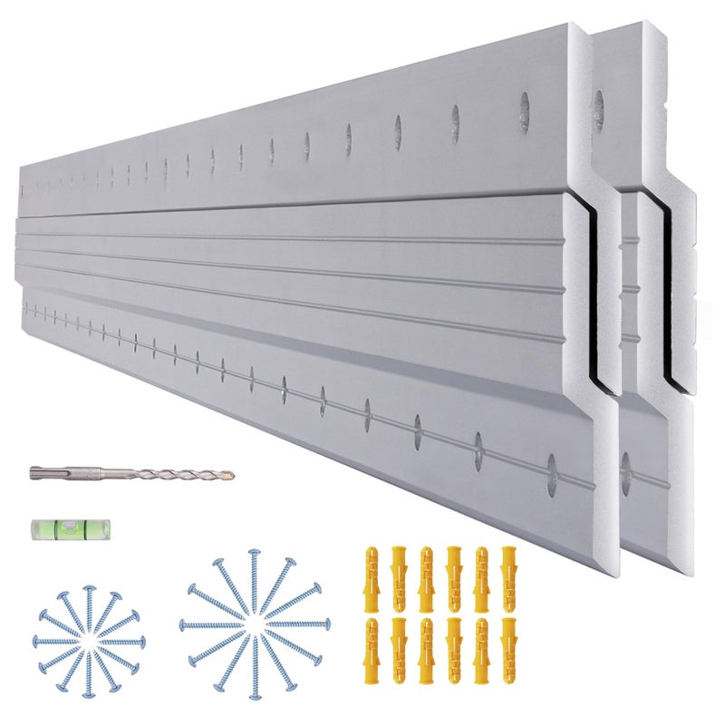 AENTGIU (41 inch) French Cleat Hanger Heavy Duty 500 Lbs Load, 2 Pairs Aluminum Z Clips French Cleats, Interlocking Wall Mount Bracket Hardware Kit for Mirrors, Picture, Shelf, Headboard, Art, Frames - Image 1